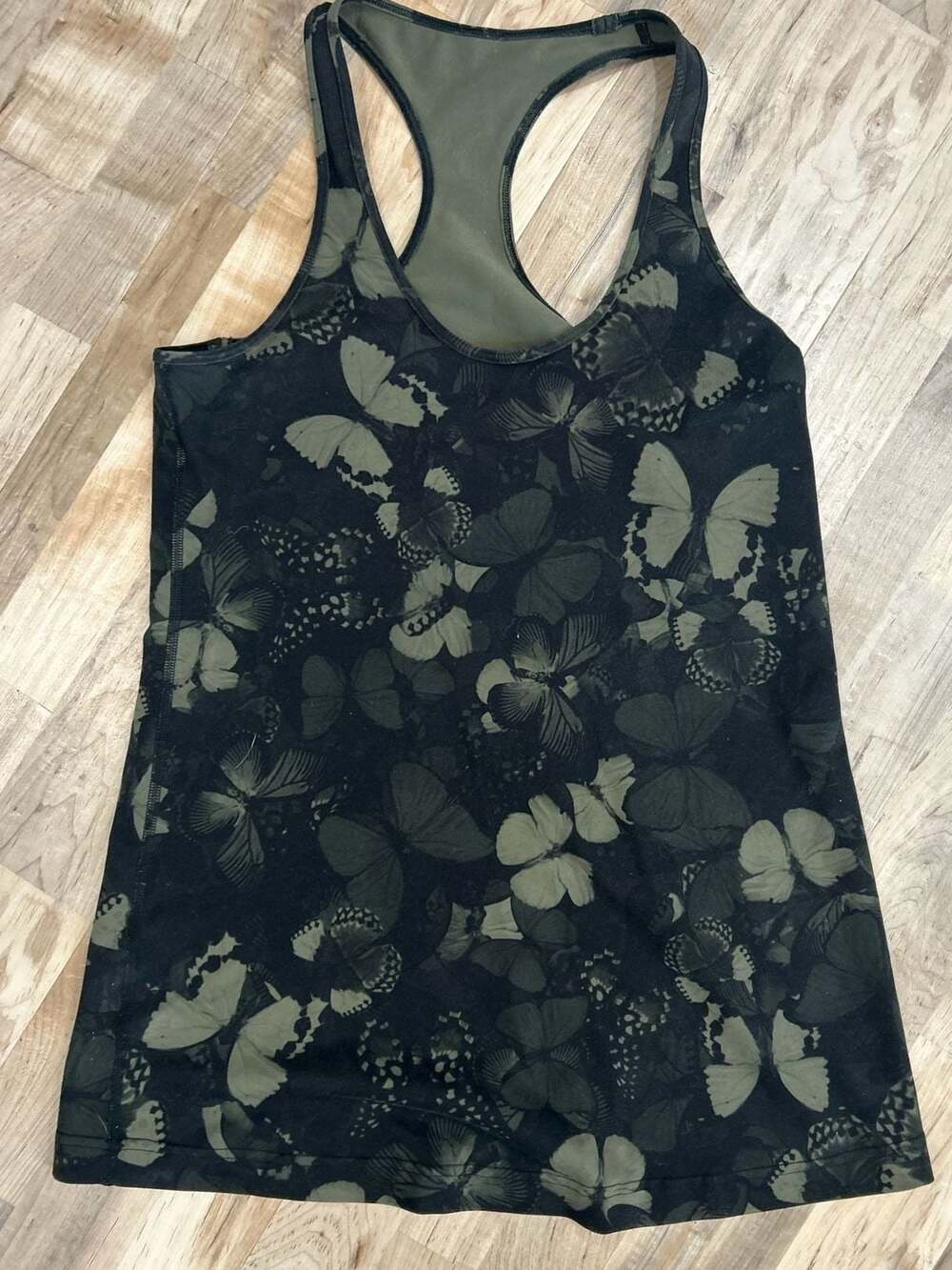 Lululemon Cool Racerback Tank Top Butterfly Dream Multi Black Olive
